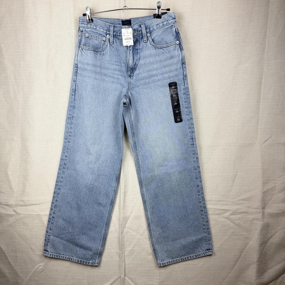 J. Crew 90s Vintage Baggy Jeans Womens 25 Light Blue Wash High Rise Denim